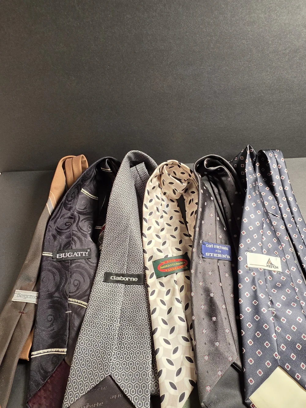 Men's Mixed Pattern Tie Set - Black, Navy, Brown, Cream
